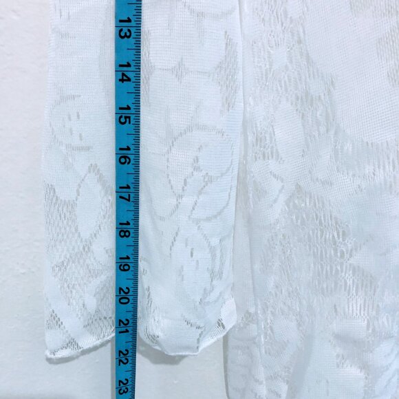 NEW Swimsuit Womens Pullover Coverup 3/4 Sleeves Large White V-Neck Knit Fabric - Picture 11 of 14